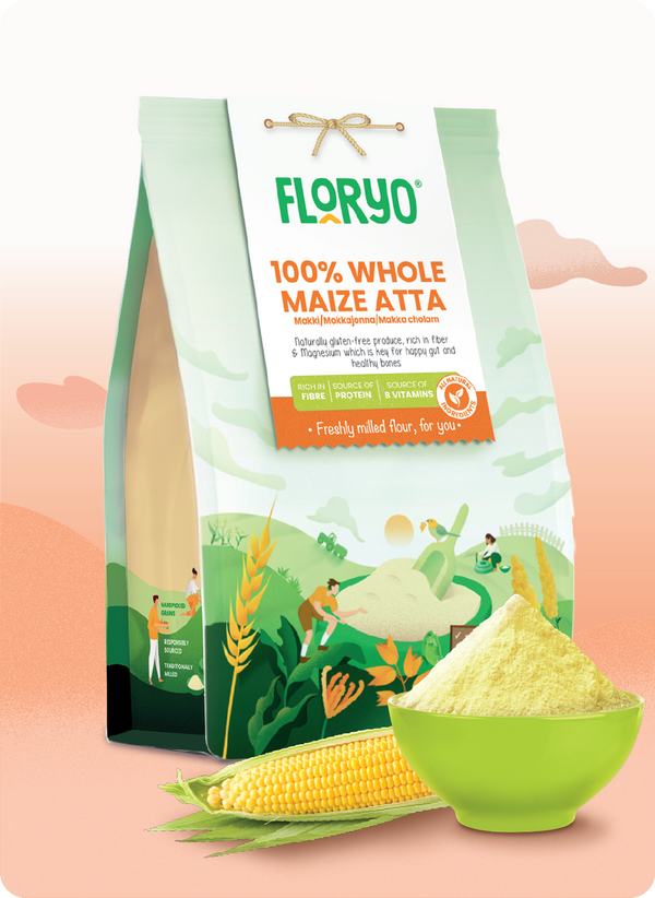 Floryo 100% Whole Maize Atta (Yellow)